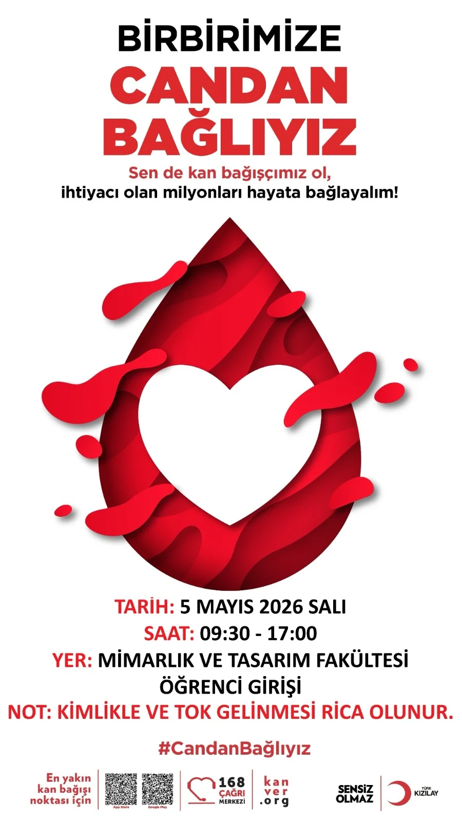 Mimarlık ve Tasarım Fakültesi Kızılay "Birbirimize Candan Bağlıyız" Etkinliği